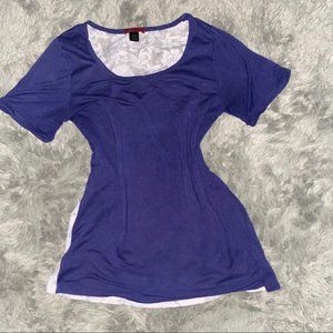 Dark Blue Loose Tee w/ Gray Lace Back from Buckle